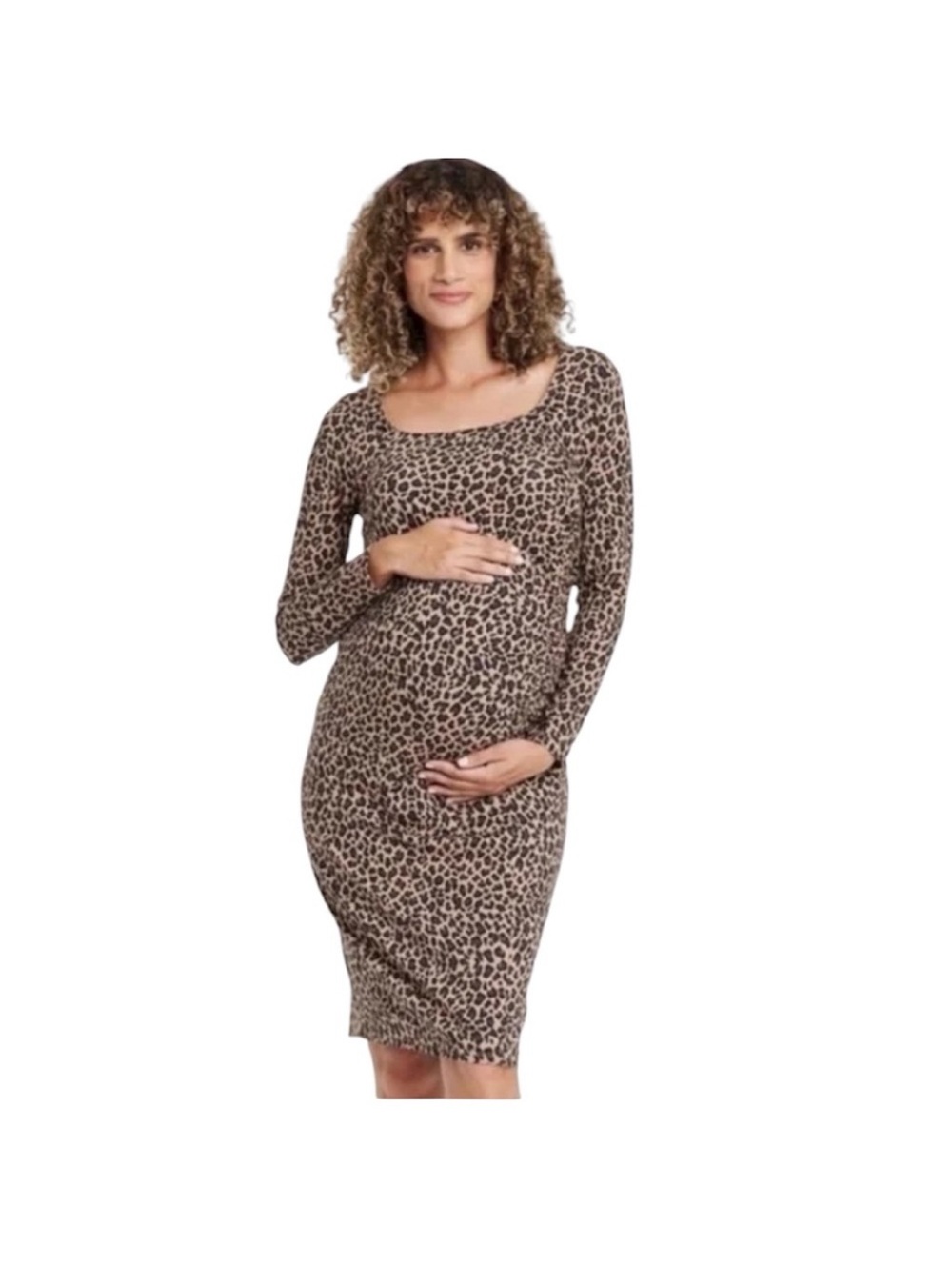 Isabel by Ingrid & Isabel Animal Print Ruched Maternity Dress. Size XS. NWT